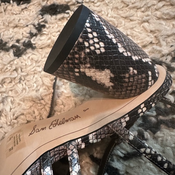 Sam Edelman Daffodil Snake Print Strappy Block Heels - Sz 8 - Picture 12 of 16